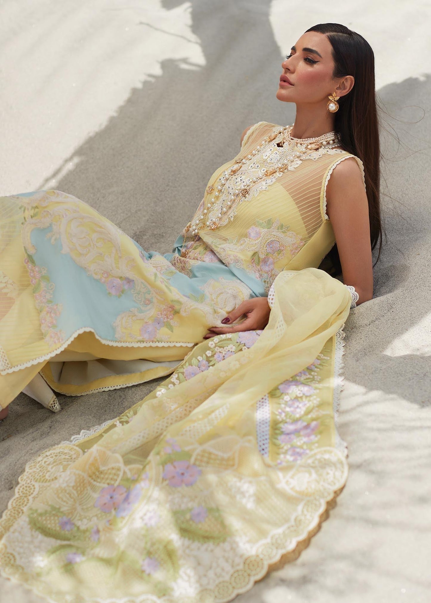 CRIMSON LUXE LAWN Marori Dreams - D8 A STITCHED - Riwayat-e-khas