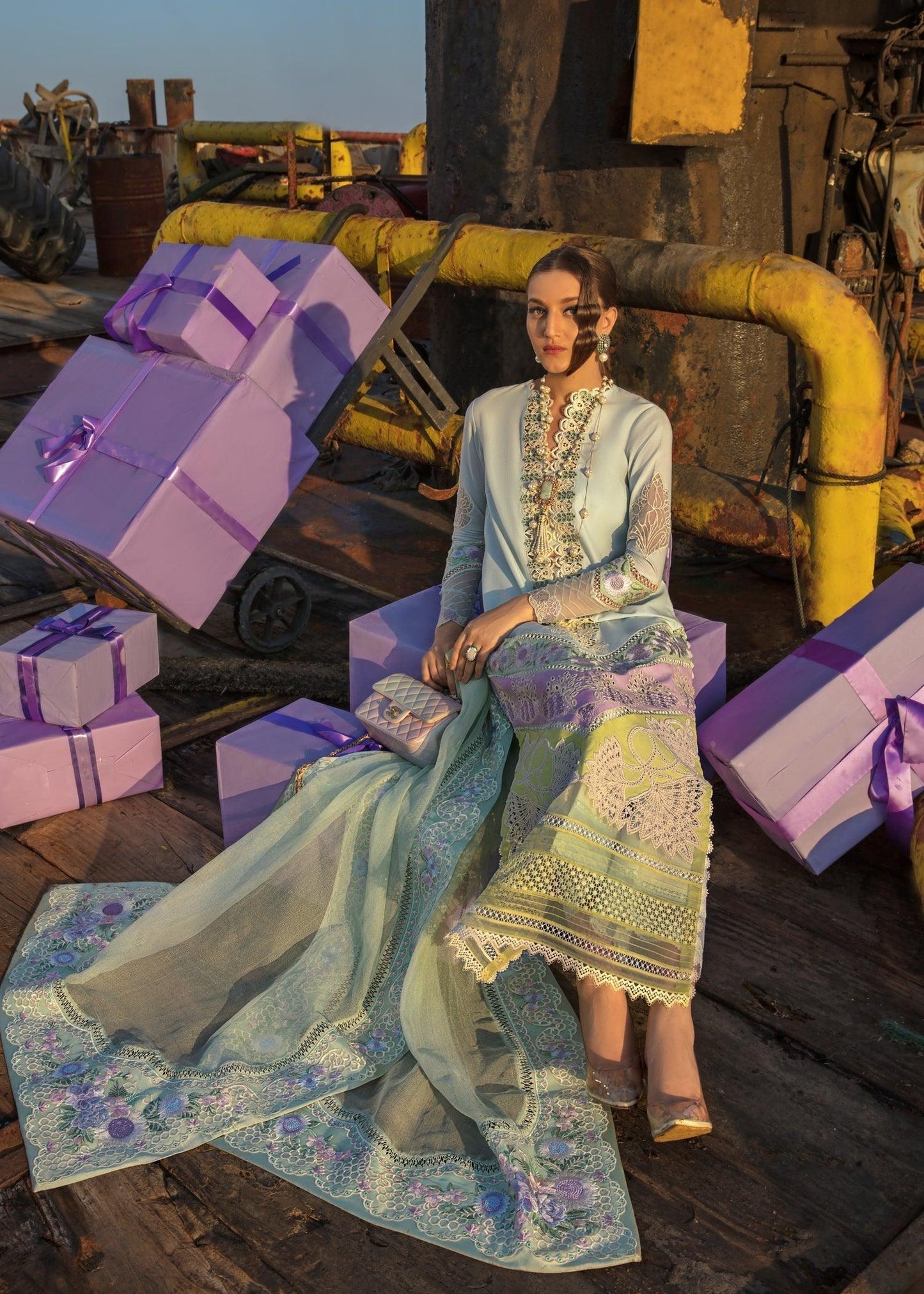CRIMSON Embroidered Lawn Summery Medley - D6 B - Riwayat-e-khas