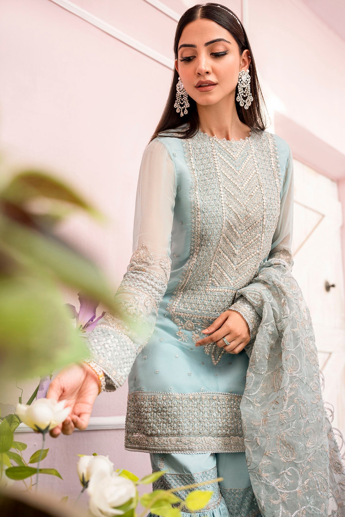 Motifz-4112-ZEL EMBROIDERED BEMBERG CHIFFON - Riwayat-e-khas
