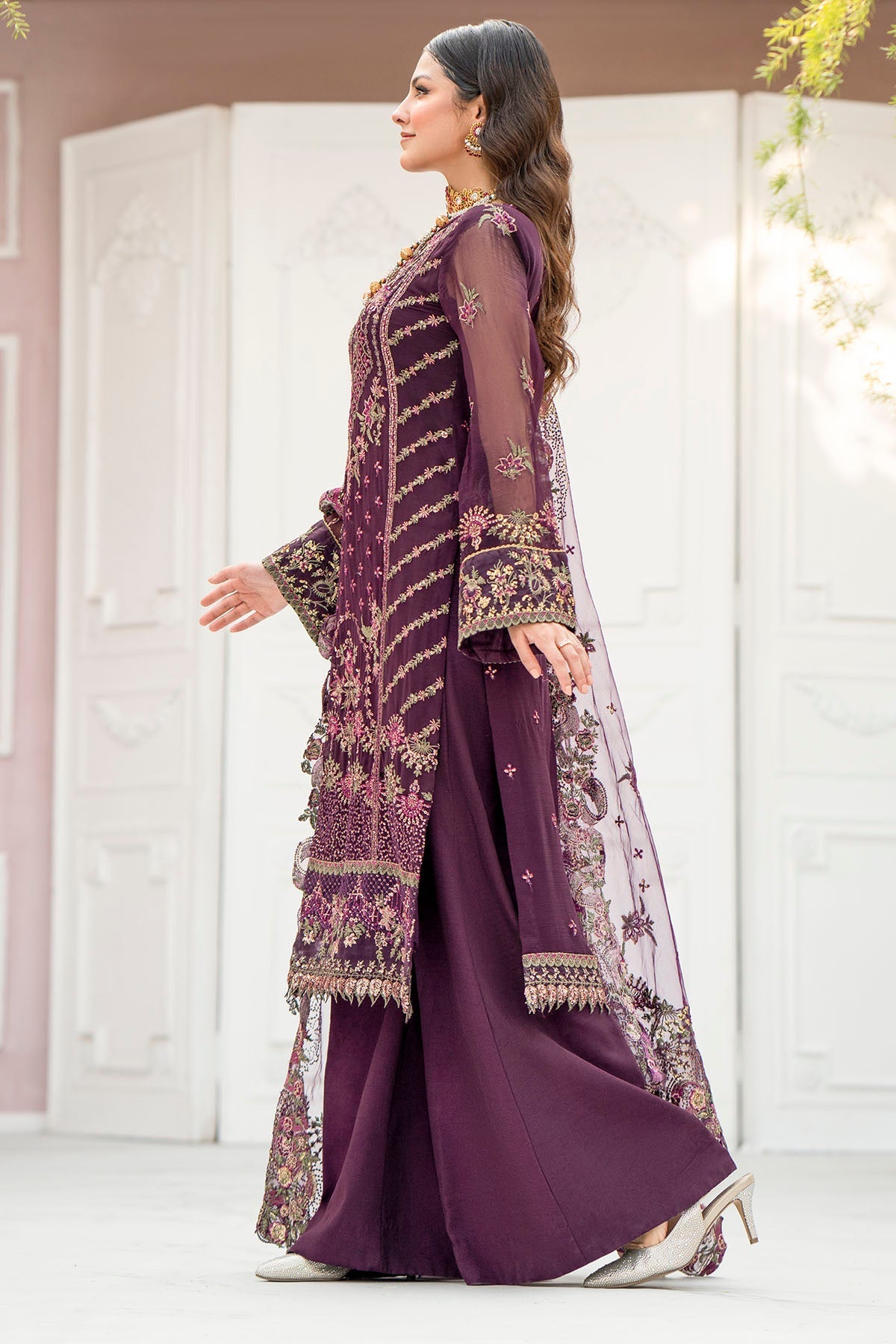 Motifz-4118-CLAUDIA EMBROIDERED BEMBERG CHIFFON - Riwayat-e-khas