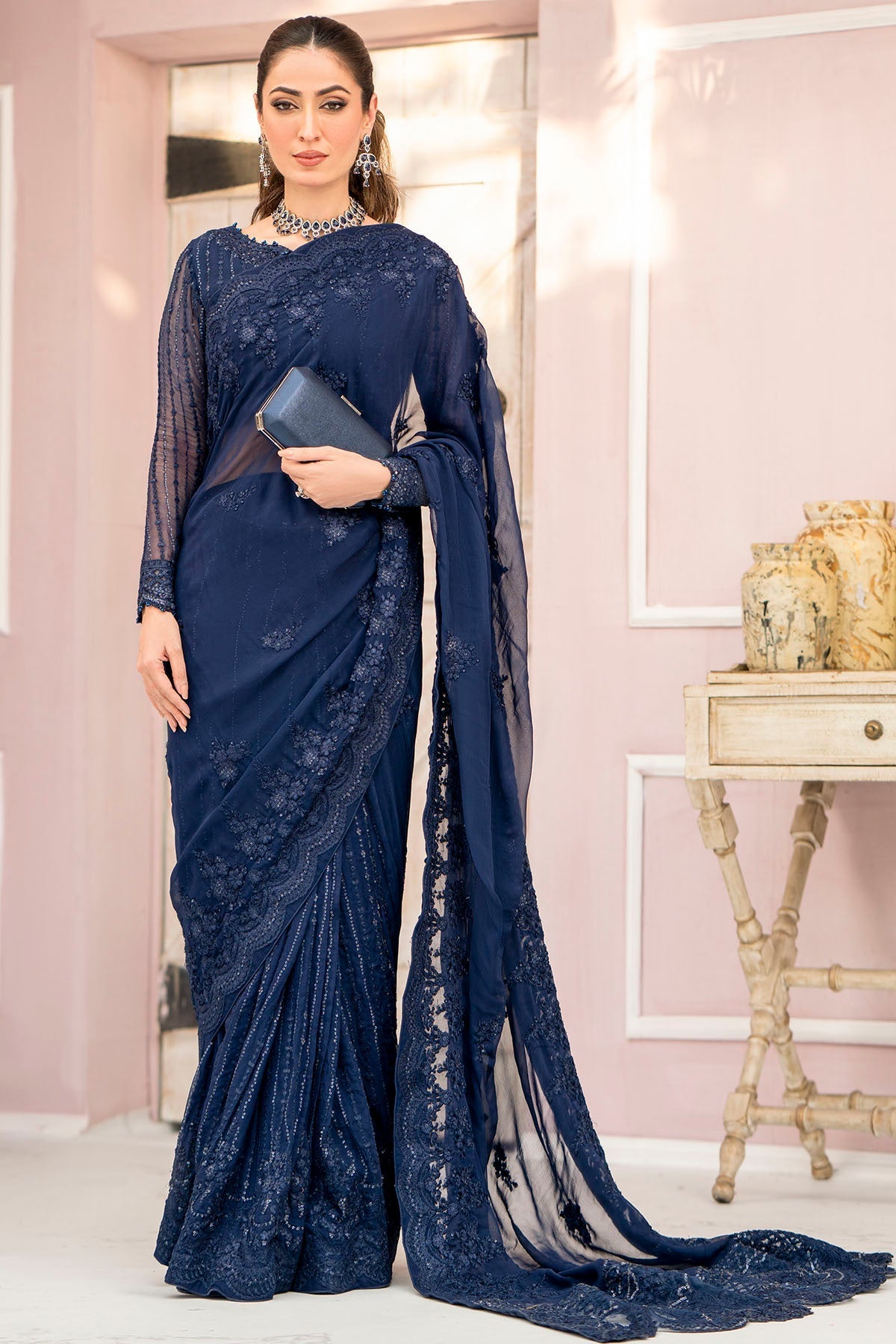 Motifz-4120-CASPARA EMBROIDERED BEMBERG CHIFFON - Riwayat-e-khas