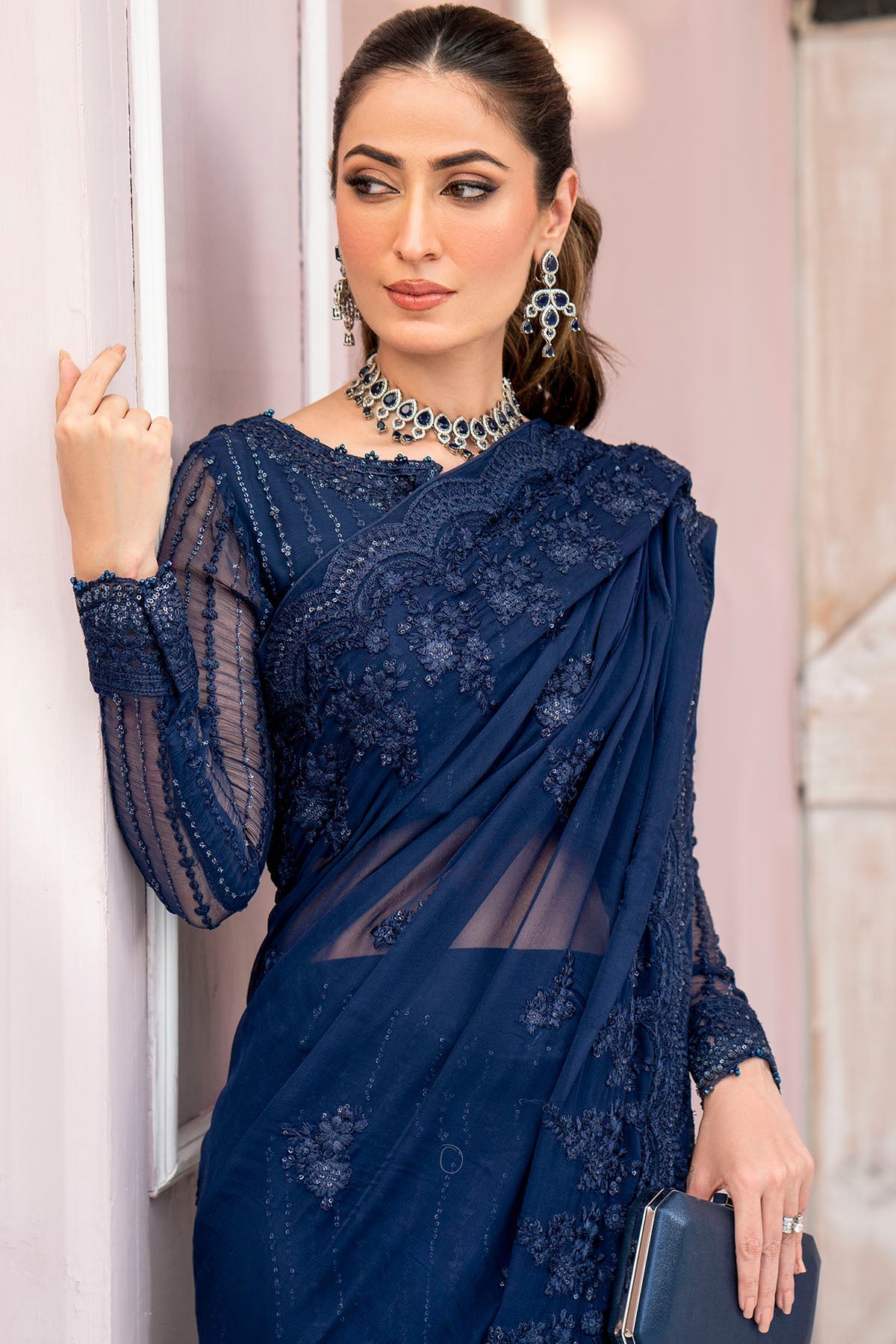 Motifz-4120-CASPARA EMBROIDERED BEMBERG CHIFFON - Riwayat-e-khas