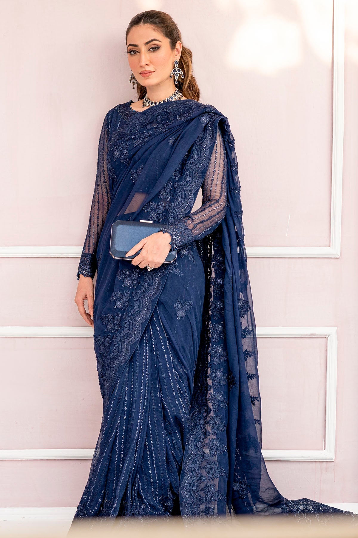 Motifz-4120-CASPARA EMBROIDERED BEMBERG CHIFFON - Riwayat-e-khas