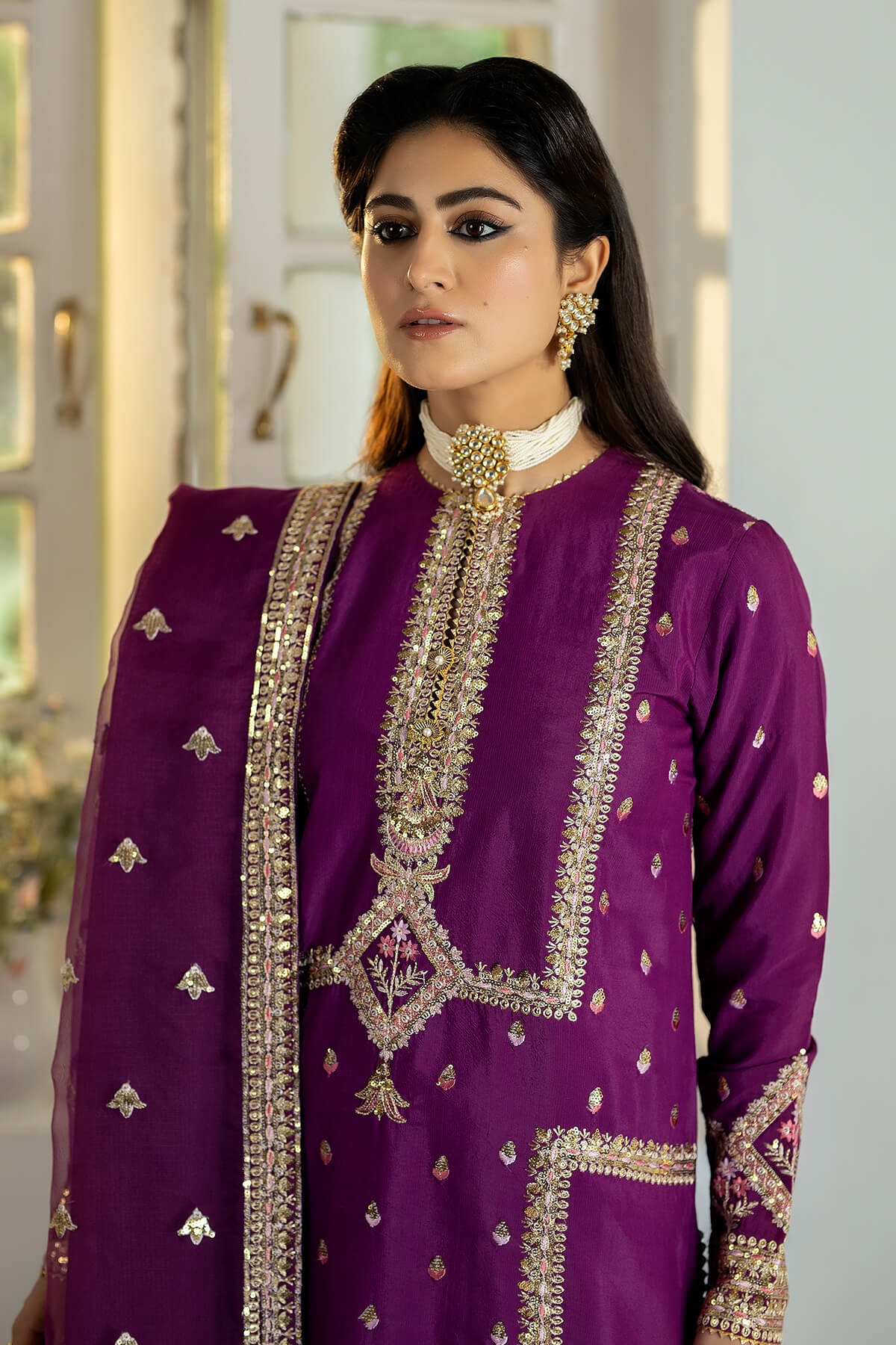Jahaa'n Ara by Serene Embroidered Raw Silk Suit SRS-02 - Riwayat-e-khas