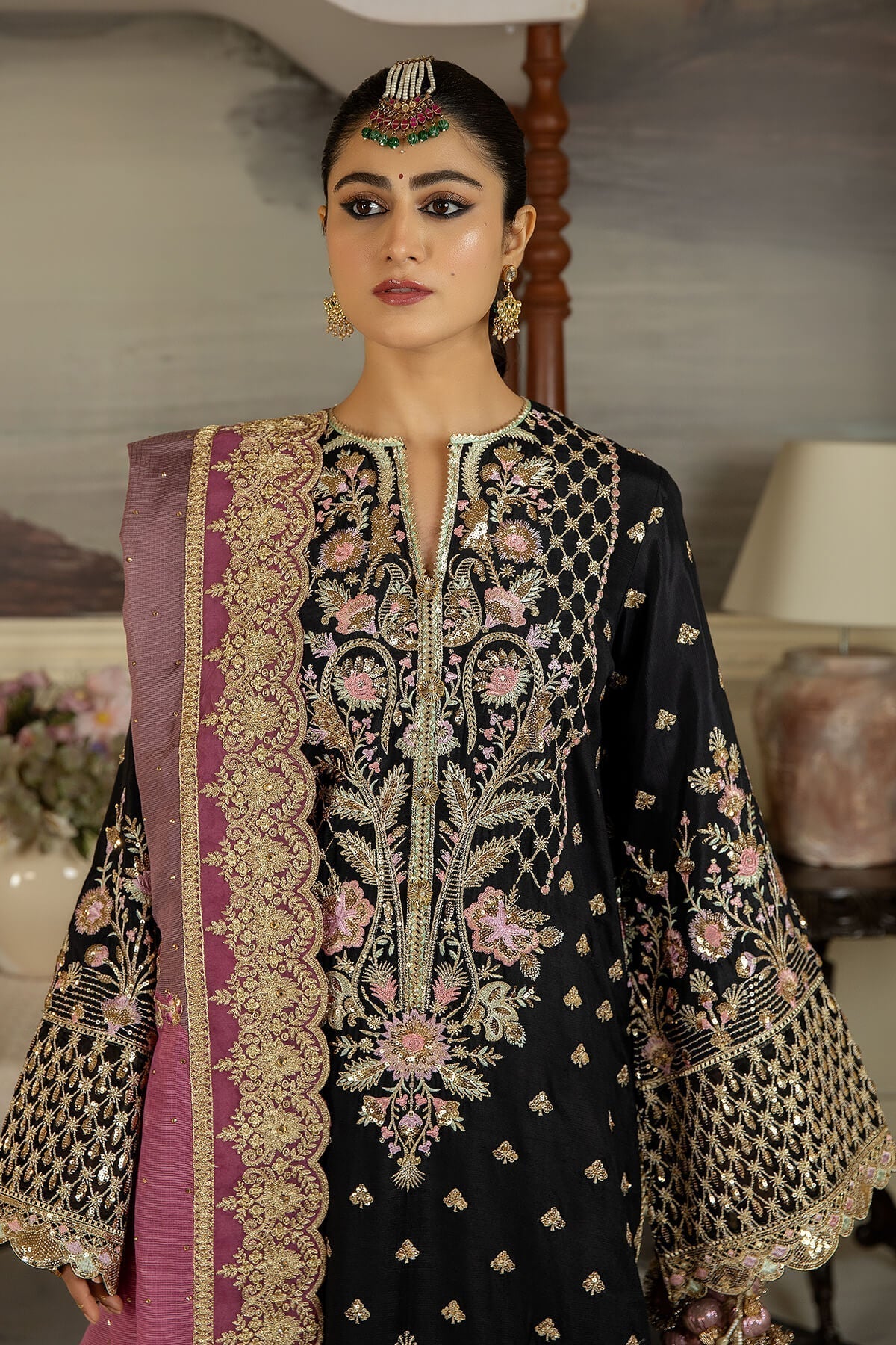 Jahaa'n Ara by Serene Embroidered Raw Silk Suit SRS-08 - Riwayat-e-khas