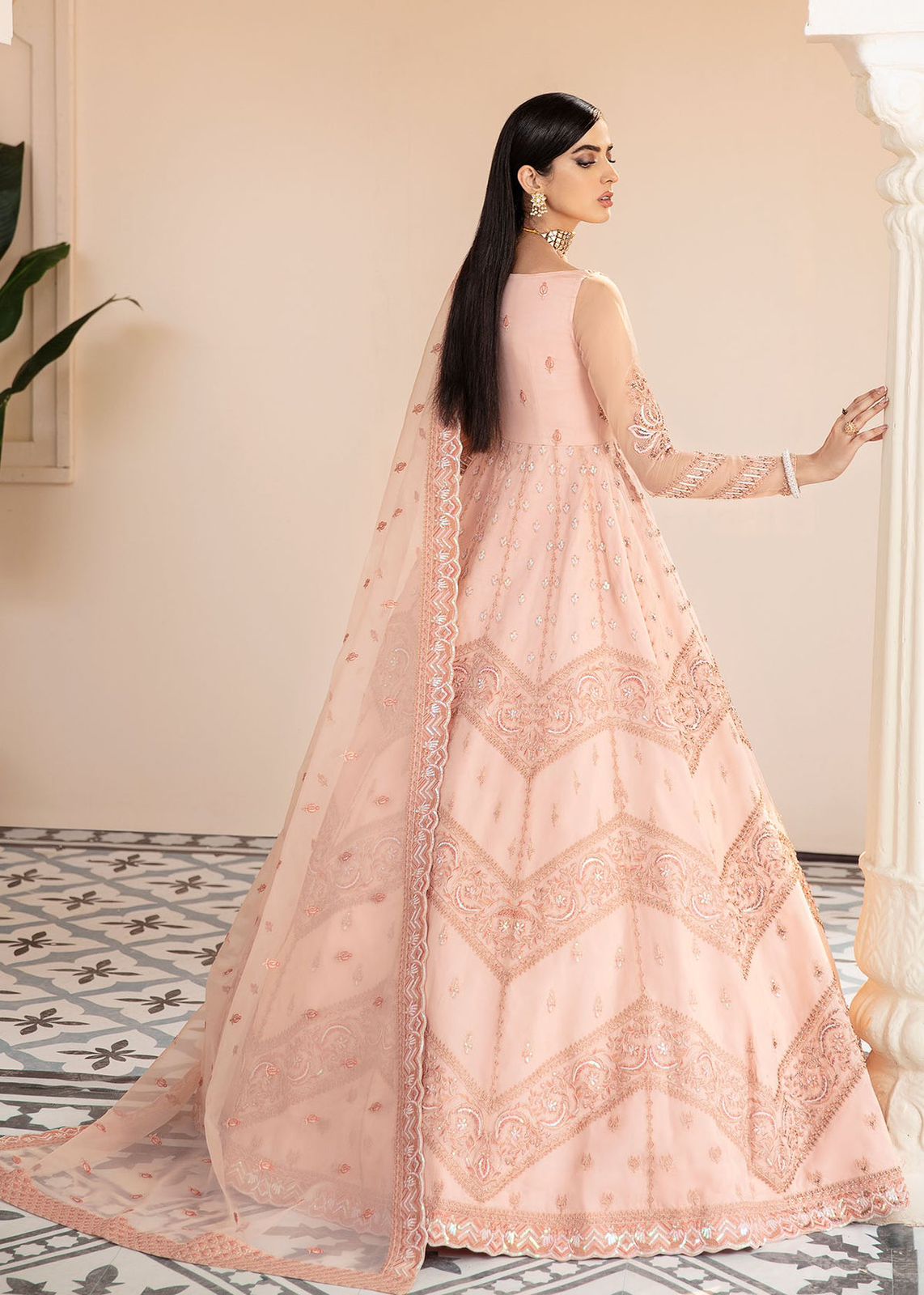 AKBAR ASLAM BLUSH U-1442 FORMAL COLLECTION STITCHED - Riwayat-e-khas