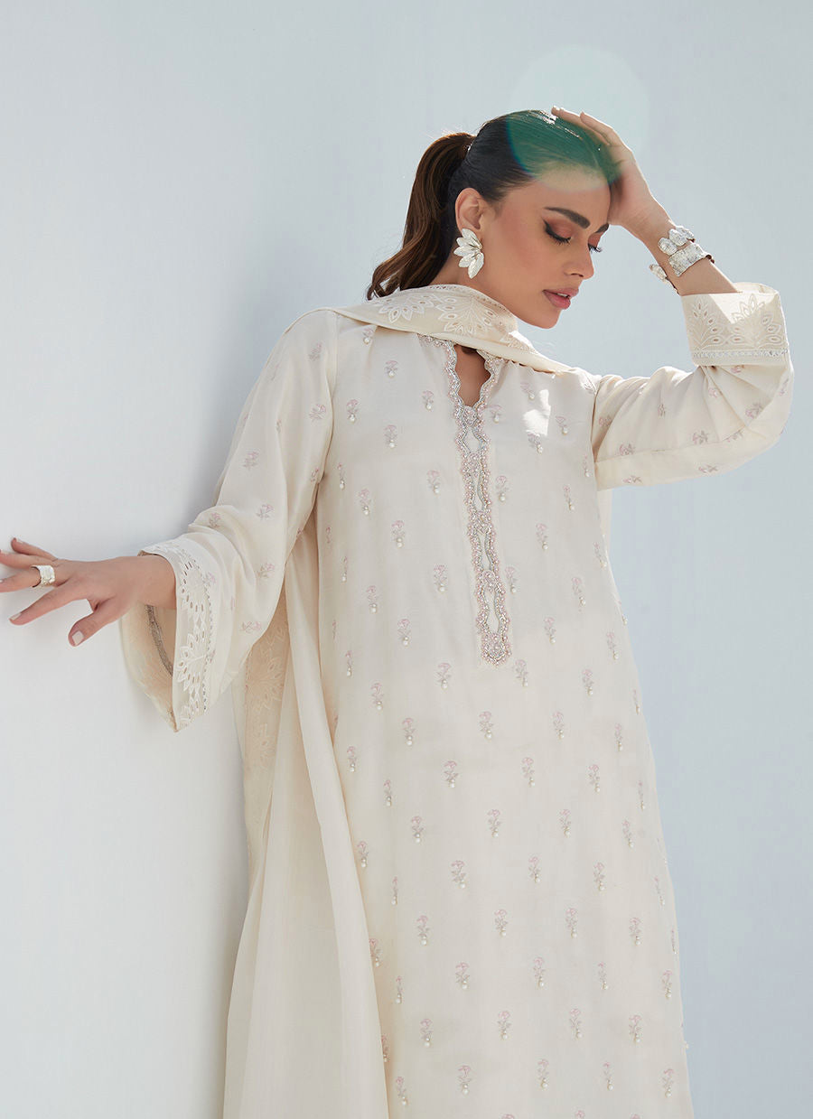 Farah Talib Aziz | Designer Picks 24 | ROSIE IVORY SHIRT AND DUPATTA