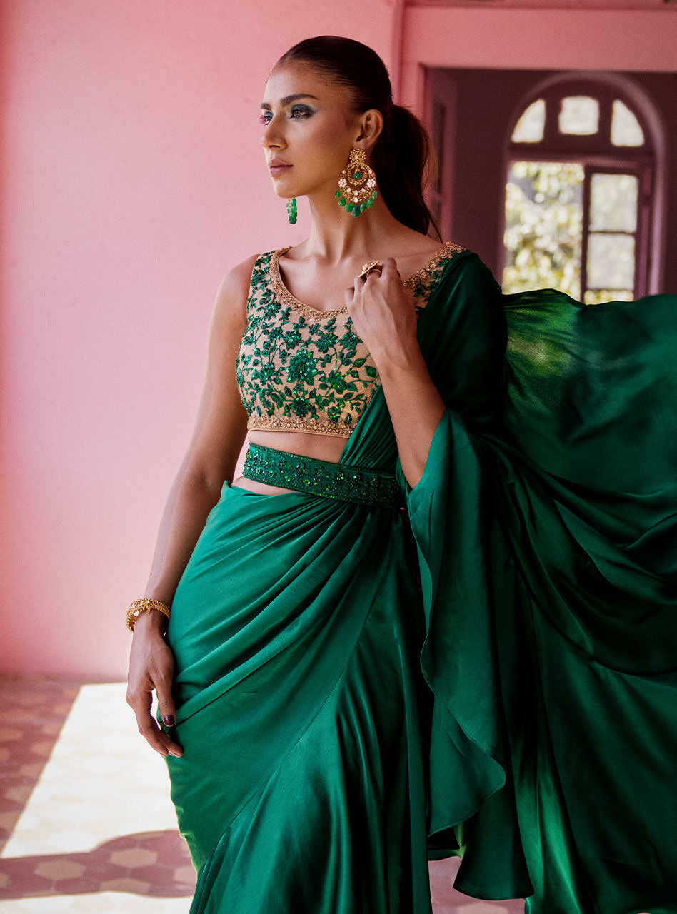 Zainab Chottani | Semi Formals | EMERALD TAUPE