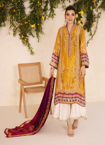 Farah Talib Aziz | Designer Picks 24 | ZARF OCHRE SHIRT AND DUPATTA