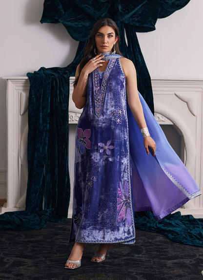 Farah Talib Aziz | Velvets The After Party | ISABEL PERIWINKLE SHIRT AND DUPATTA