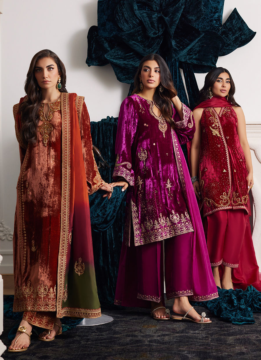 Farah Talib Aziz | Velvets The After Party | EMILI VELVET SHIRT AND DUPATTA