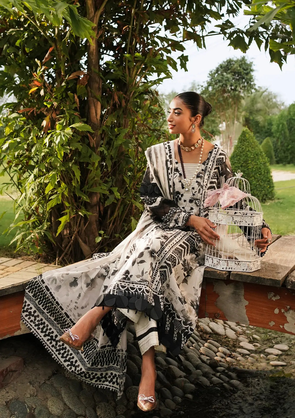 Elaf Premium | Printed Collection 24 | EEP-07B - Black Blossom