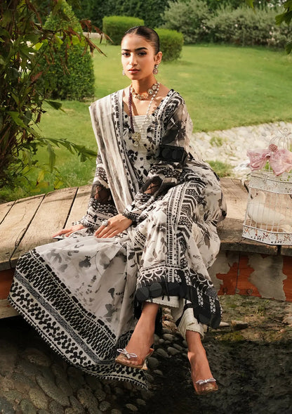 Elaf Premium | Printed Collection 24 | EEP-07B - Black Blossom