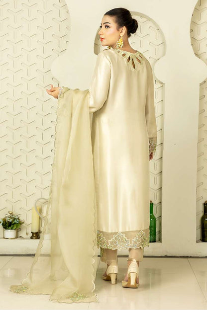 RozaandMina - Jasmine Ivory Shirt and Dupatta - Riwayat-e-khas
