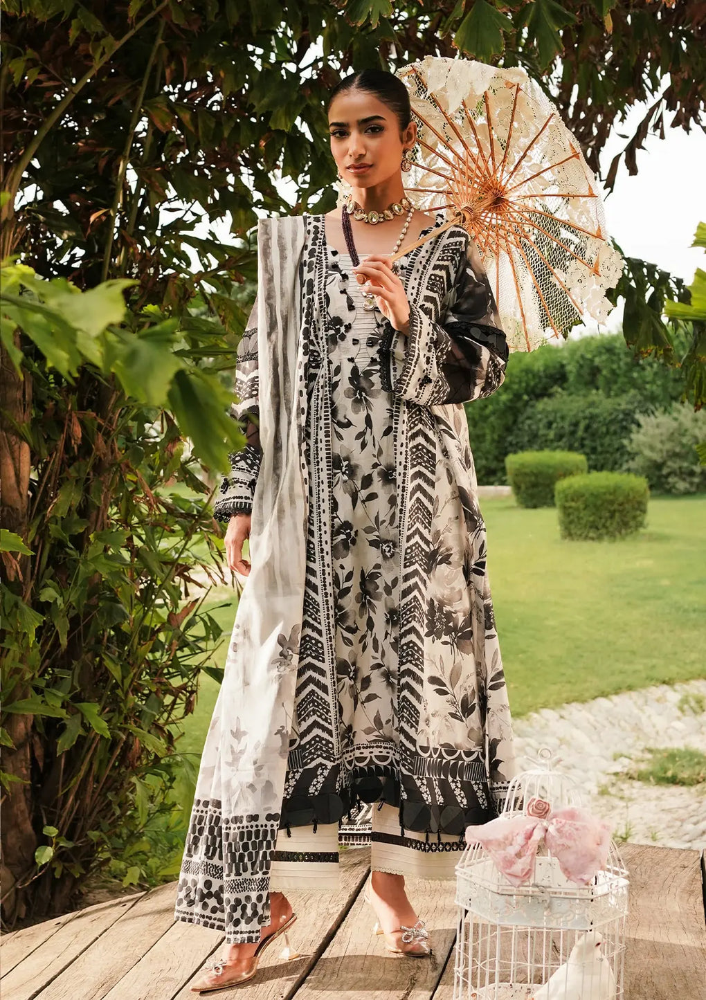 Elaf Premium | Printed Collection 24 | EEP-07B - Black Blossom