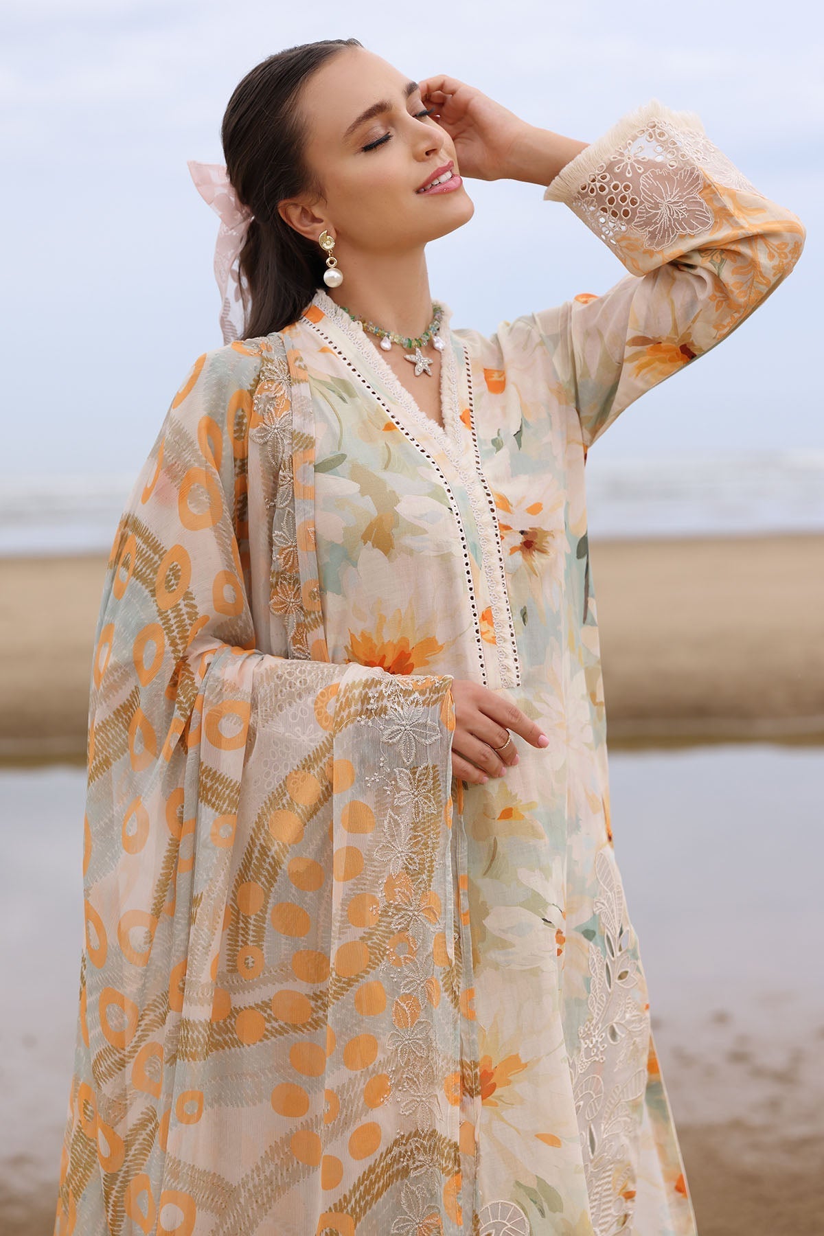 Nureh | Gardenia Embroidered Lawn 25 | NSG-169