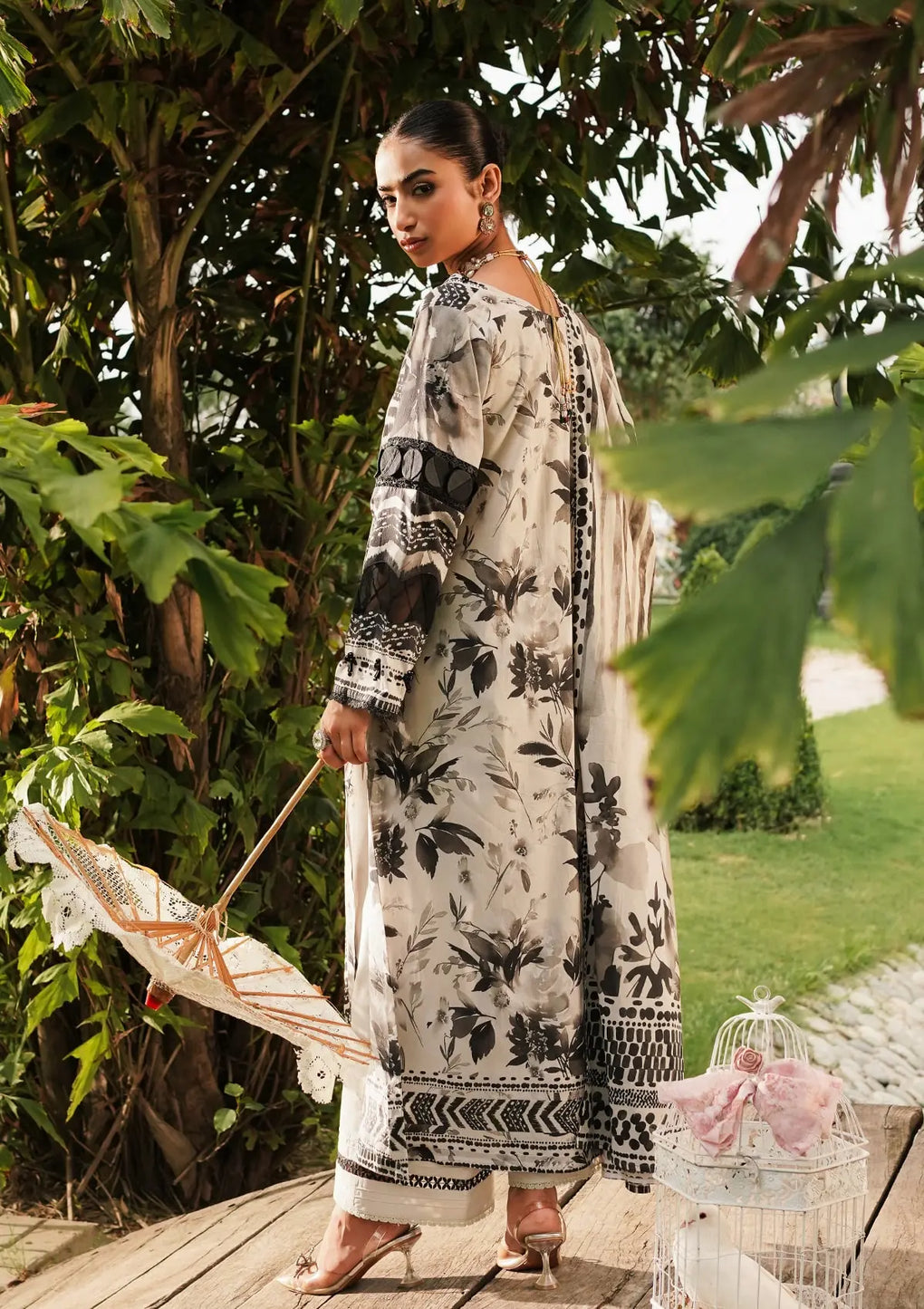Elaf Premium | Printed Collection 24 | EEP-07B - Black Blossom