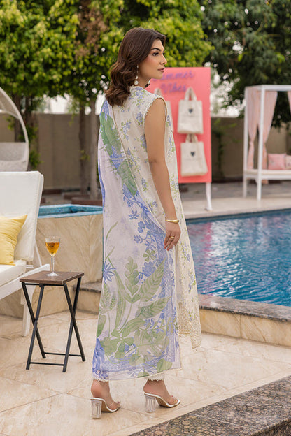 Saad Shaikh | Lawn 25 | Offwhite - Tropelle
