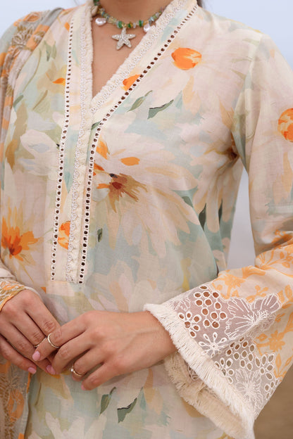 Nureh | Gardenia Embroidered Lawn 25 | NSG-169