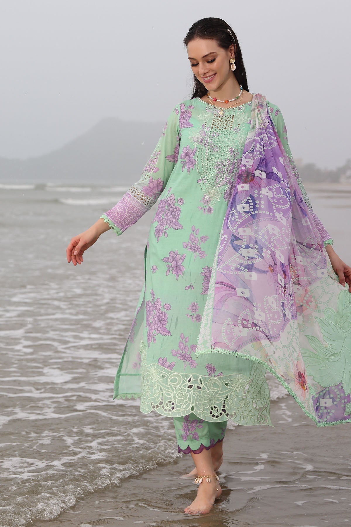 Nureh | Gardenia Embroidered Lawn 25 | NSG-174