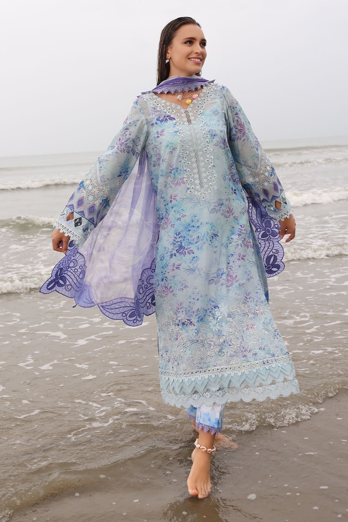 Nureh | Gardenia Embroidered Lawn 25 | NSG-176