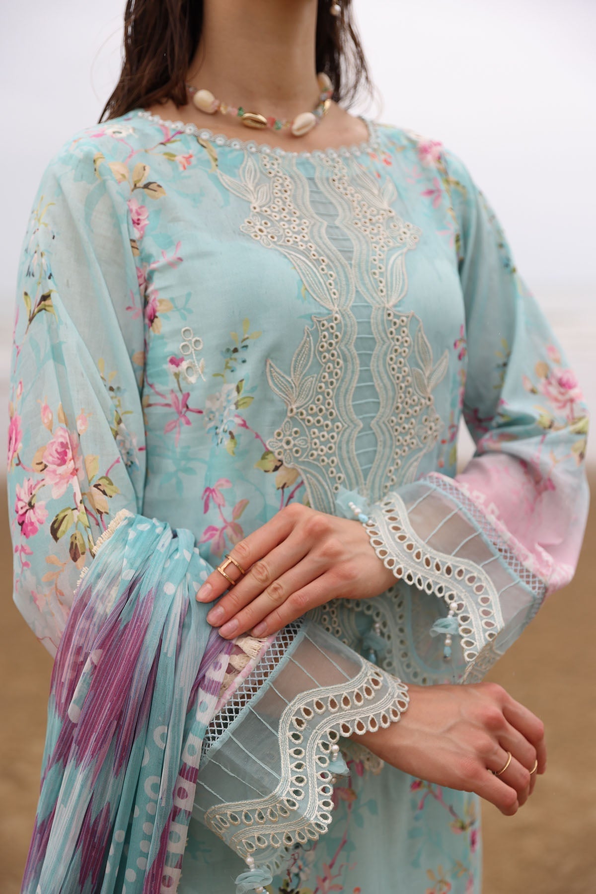 Nureh | Gardenia Embroidered Lawn 25 | NSG-173