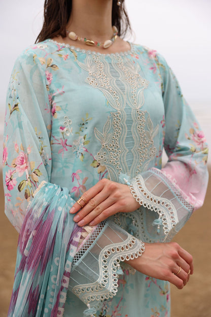 Nureh | Gardenia Embroidered Lawn 25 | NSG-173