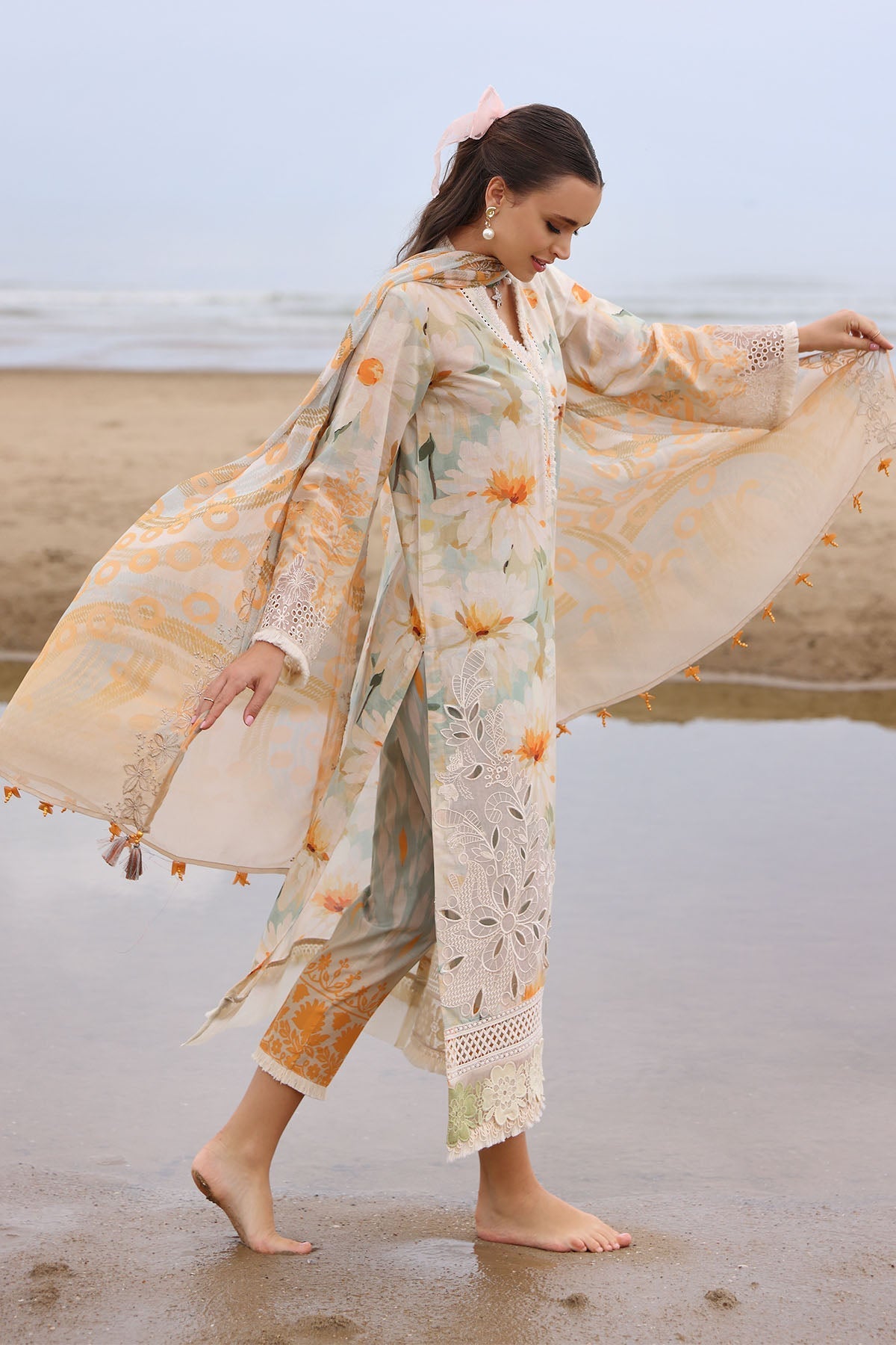 Nureh | Gardenia Embroidered Lawn 25 | NSG-169