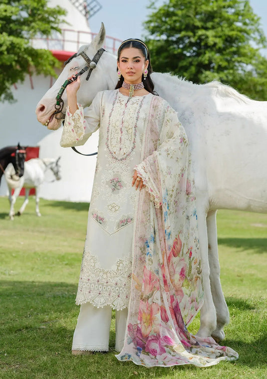 Elaf Premium | Luxury Lawn 25 | ELH-7A WHITE EMPRESS