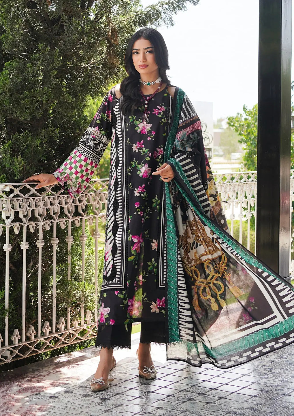 Elaf Premium | Printed Collection 24 | EEP-02A - Dark Floral