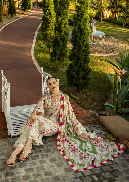 Elaf Premium | Print Chikankari 25 | ELK-02B SWEET GREENS