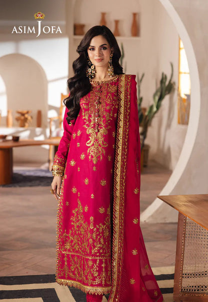 Asim Jofa | Heeriye | AJHE-07 EMBROIDERED JUMBO SILK 3 PCS