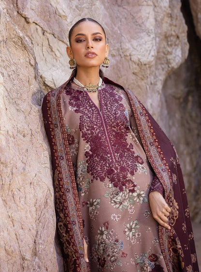 Zainab Chottani Embroidered Herringbone 3Pc Suit D-01 Aks