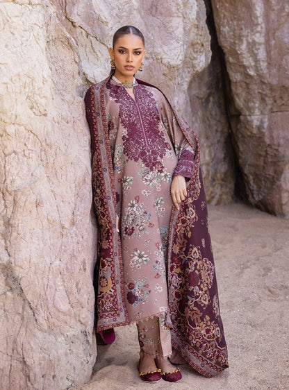 Zainab Chottani Embroidered Herringbone 3Pc Suit D-01 Aks