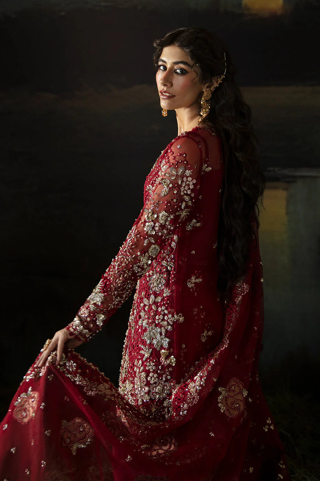 Hayat by Afrozeh Embroidered Organza 3Pc Suit AFH-24-07 ABEER