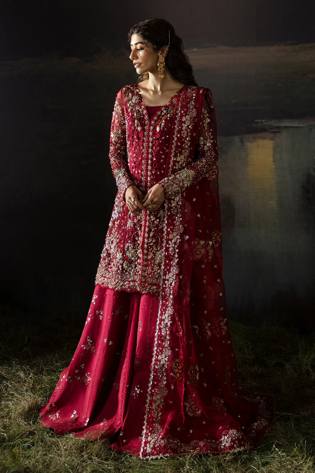 Hayat by Afrozeh Embroidered Organza 3Pc Suit AFH-24-07 ABEER