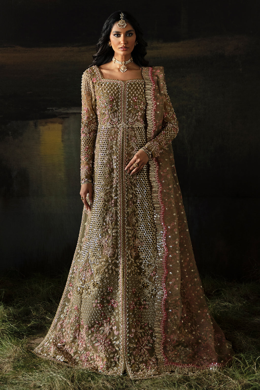 Hayat by Afrozeh Embroidered Organza 3Pc Suit AFH-24-01 SUHANA