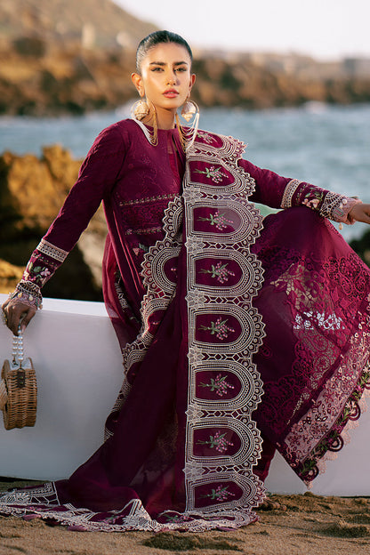 AJR Couture | Dastan Luxury Lawn 25 | Cherry Wine