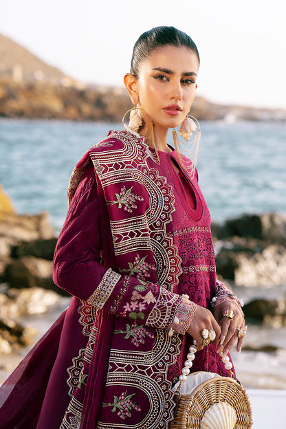 AJR Couture | Dastan Luxury Lawn 25 | Cherry Wine