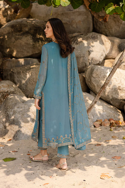 Freesia premium | Zyra | 3 Piece Embroirdered Chiffon Aarvi - FW40059