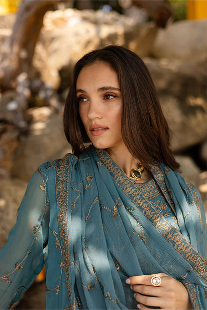 Freesia premium | Zyra | 3 Piece Embroirdered Chiffon Aarvi - FW40059