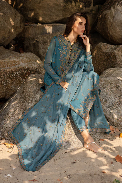 Freesia premium | Zyra | 3 Piece Embroirdered Chiffon Aarvi - FW40059