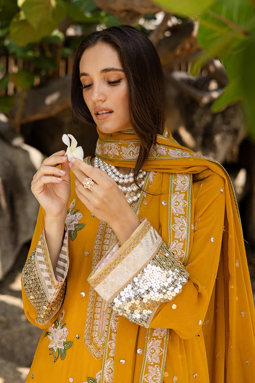 Freesia premium | Zyra | 3 Piece Embroirdered Chiffon Mirha - FW40060