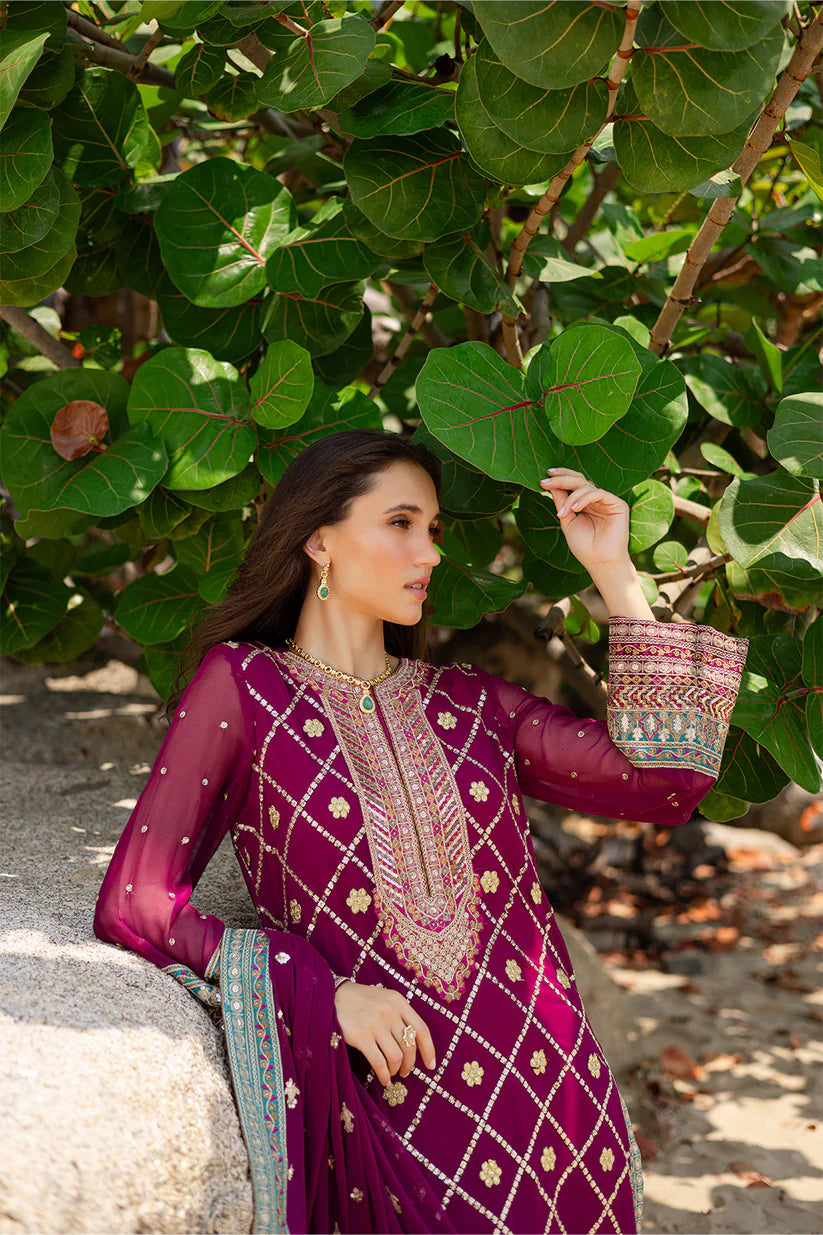 Freesia premium | Zyra | 3 Piece Embroirdered Chiffon Aditi - FW40051
