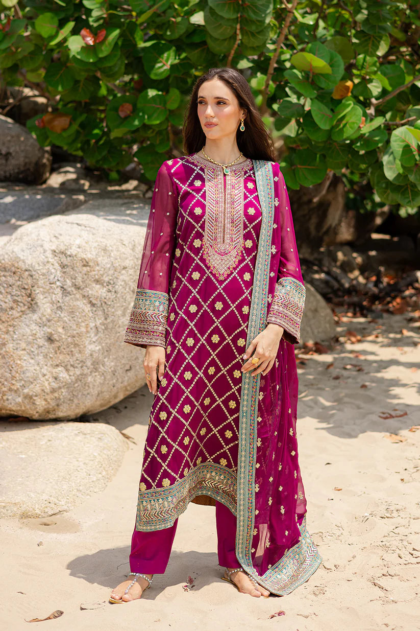 Freesia premium | Zyra | 3 Piece Embroirdered Chiffon Aditi - FW40051
