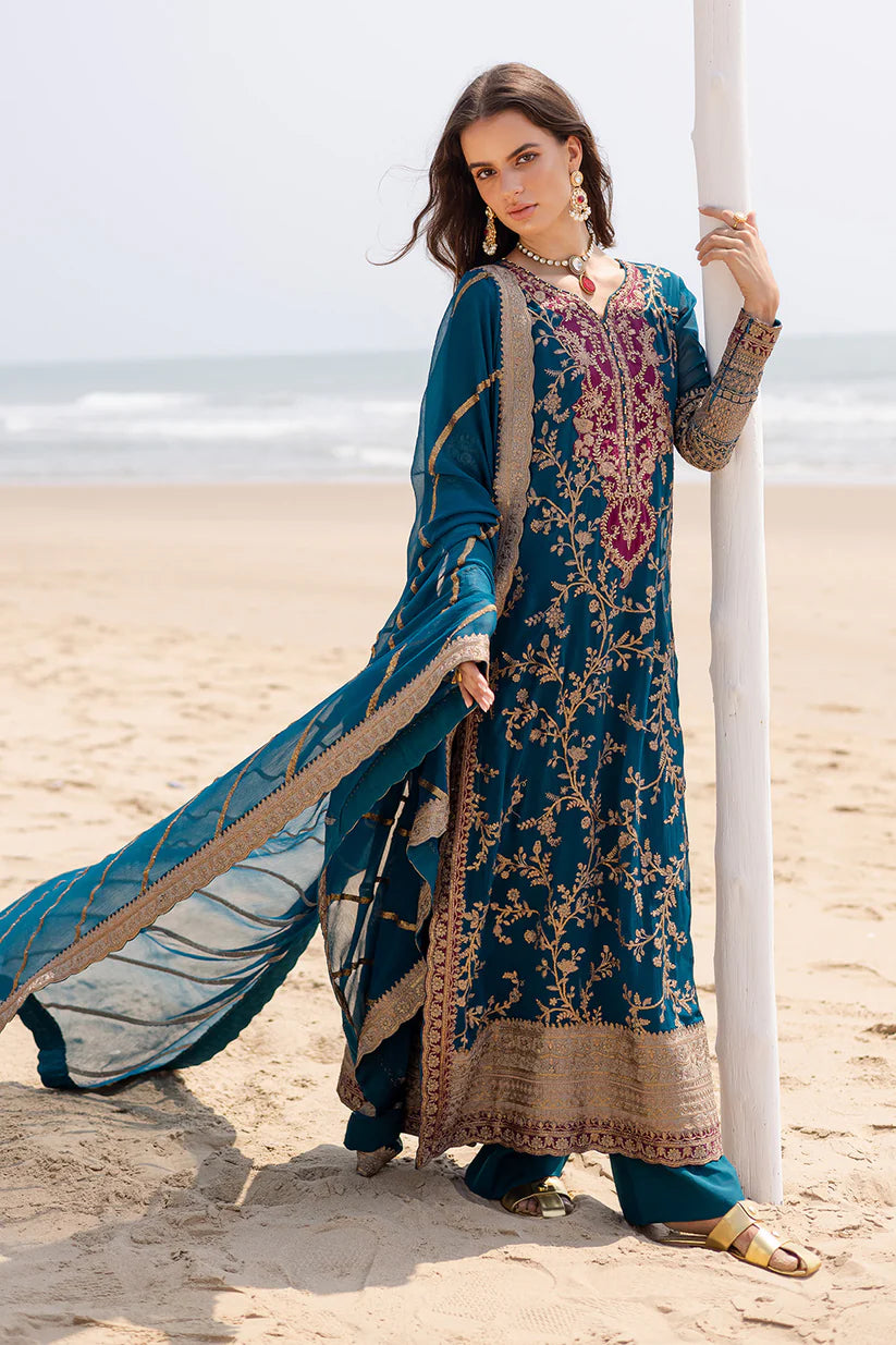 Freesia premium | Zyra | 3 Piece Embroirdered Chiffon Aadhya - FW40052