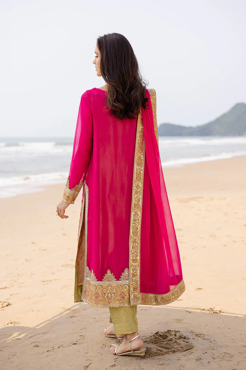 Freesia premium | Zyra | 3 Piece Embroirdered Chiffon Anika - FW40054