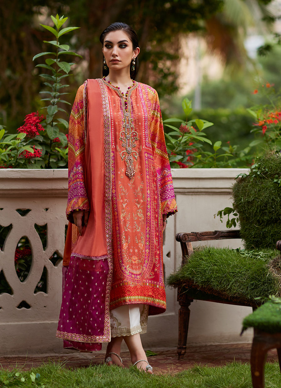 Farah Talib Aziz | Mayna Festive Prints 24 | Fadil Shirt And Dupatta