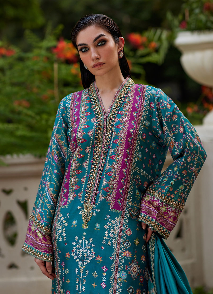 Farah Talib Aziz | Mayna Festive Prints 24 | Aahna Shirt And Dupatta