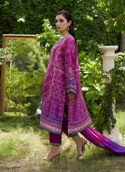 Farah Talib Aziz | Mayna Festive Prints 24 | Tazeen Magenta Ombre Shirt And Dupatta
